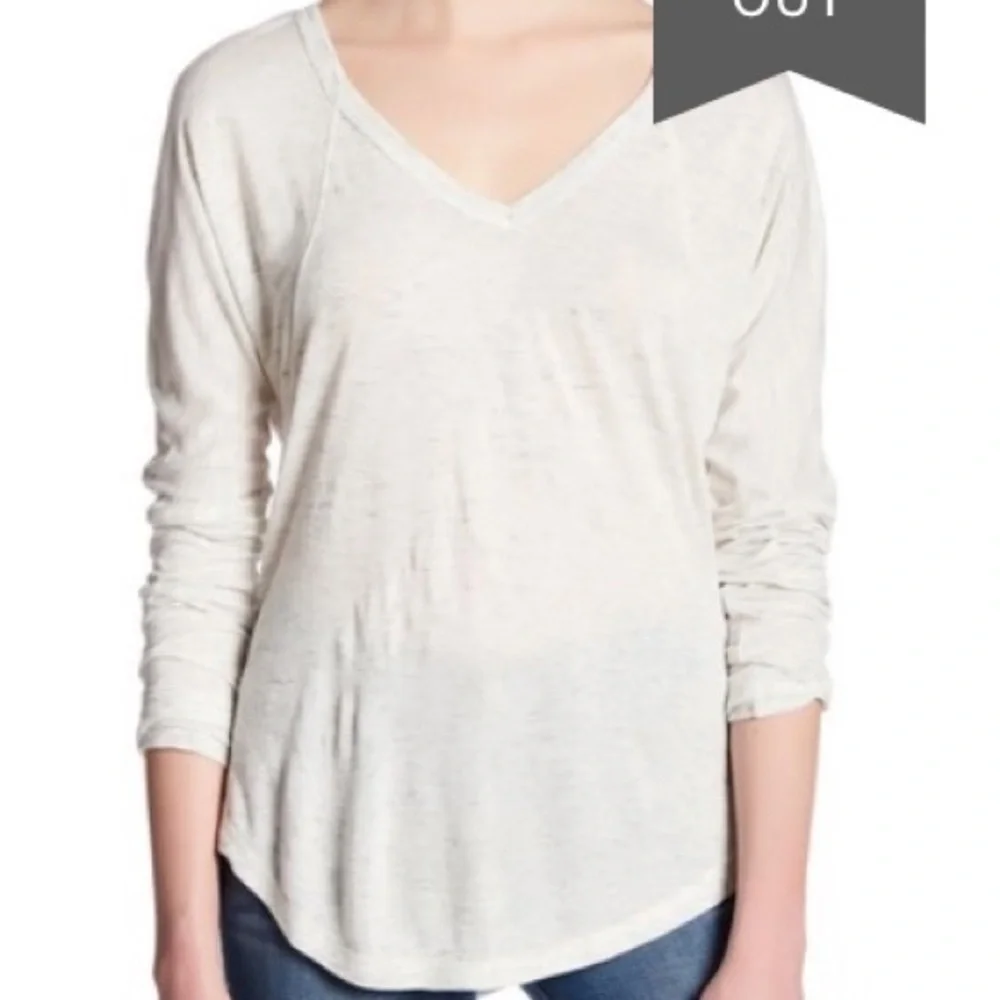 Melrose and Market Long Sleeve Raw Seam Tee Size S‎ NWT